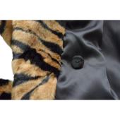 STAND STUDIO Tiffany Short Tiger Print Faux Fur Belted Jacket In Classic Tiger