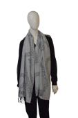 Roberto Cavalli Gray Hues Logo Acrylic Long Rectangle Scarf Foulard Wrap