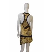 Just Cavalli Beachwear Yellow Black Snake Print Sleeveless Mini Dress size 46