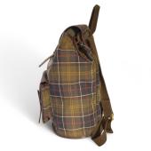 Barbour Green Brown Check Canvas Backpack Rucksack Unisex