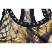 Just Cavalli Beachwear Yellow Black Snake Print Sleeveless Mini Dress size 46