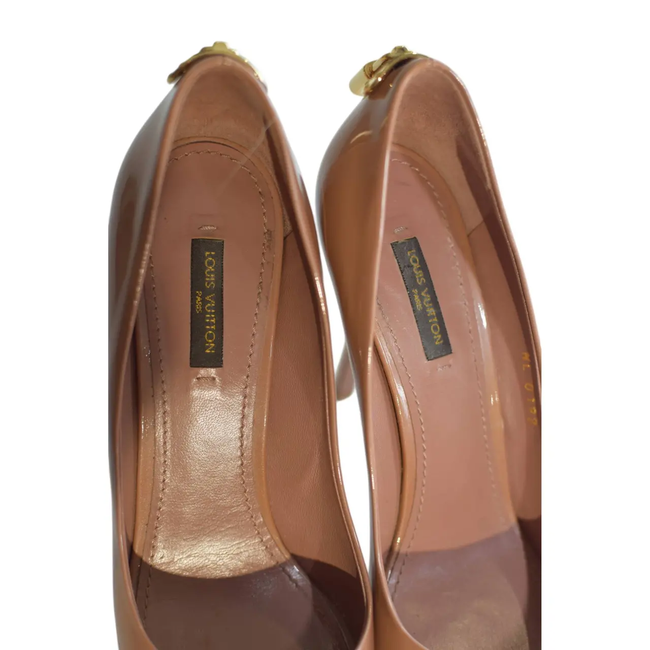 Louis Vuitton Nude Patent Leather Oh Really! Peep Toe Pumps size