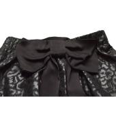 Jay Ahr Black Silk Bubble Hem Knee Length Bow Classy Evening Skirt size M