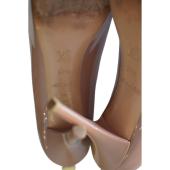 Louis Vuitton Nude Patent Leather Oh Really! Peep Toe Pumps size 37,5 or 7.5 US