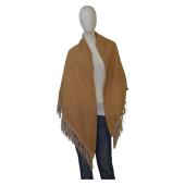 Katherina Loretta Beige & Golden Dandelions Triangle Scarf Wrap Fringes Shawl