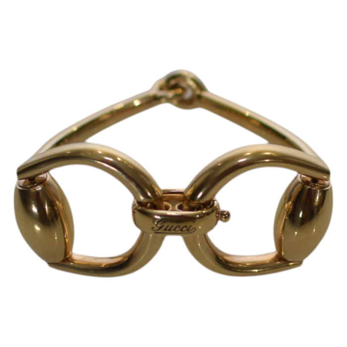Gucci Single Horsebit Light gold-toned metal with antique finish bracelet