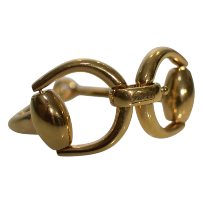 Gucci Single Horsebit Light gold-toned metal with antique finish bracelet
