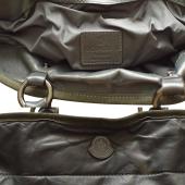 Moncler A Porter Gray Leather Suede Tote Handbag Shoulder bag