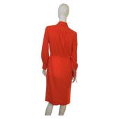 Altuzarra Red Long Sleeves Collar Wrap Look Knee Length Dress