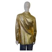 Moschino Cheap & Chic Gold Leather Three Button Blazer Jacket size 44