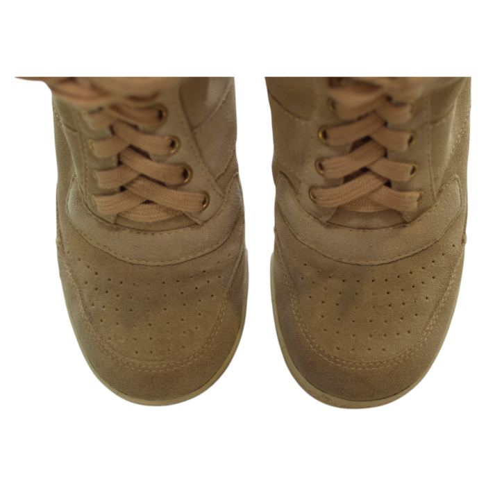 Marc Jacobs Beige Suede High-Top Sneakers Wedge Trainers Shoes size 37
