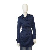 Burberry blue womans mid length jacket coat cotton blend  US 6, IT 40