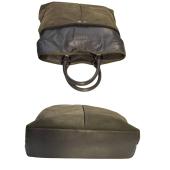 Moncler A Porter Gray Leather Suede Tote Handbag Shoulder bag