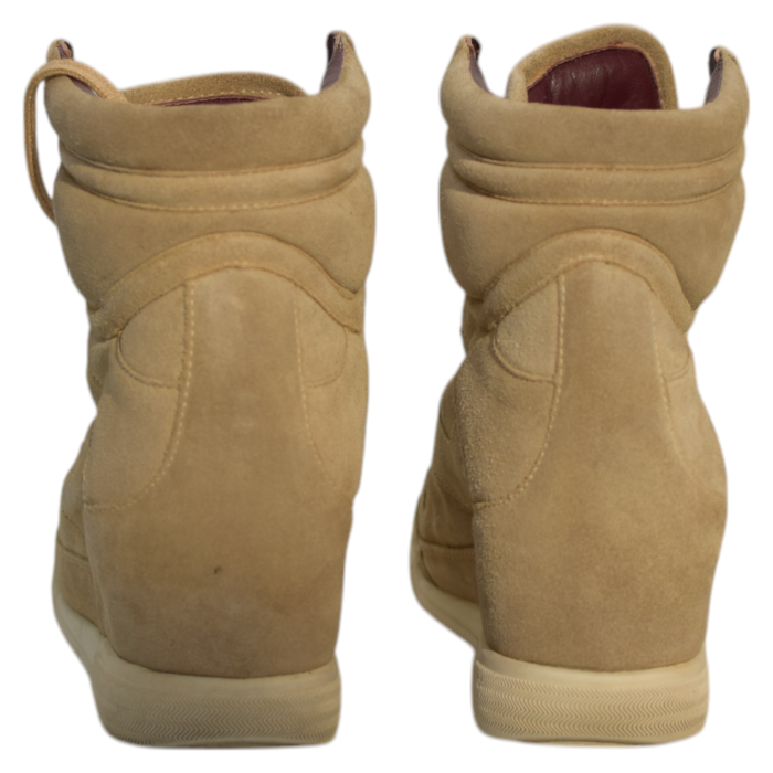 Marc Jacobs Beige Suede High-Top Sneakers Wedge Trainers Shoes size 37