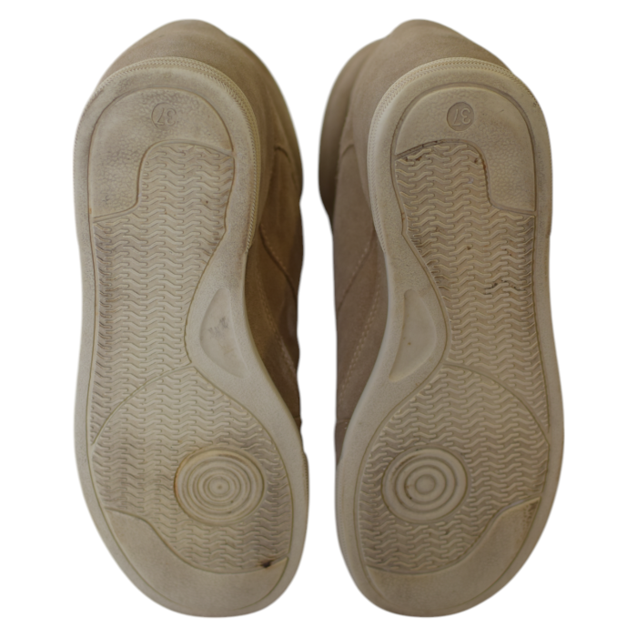 Marc Jacobs Beige Suede High-Top Sneakers Wedge Trainers Shoes size 37