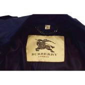 Burberry blue womans mid length jacket coat cotton blend  US 6, IT 40