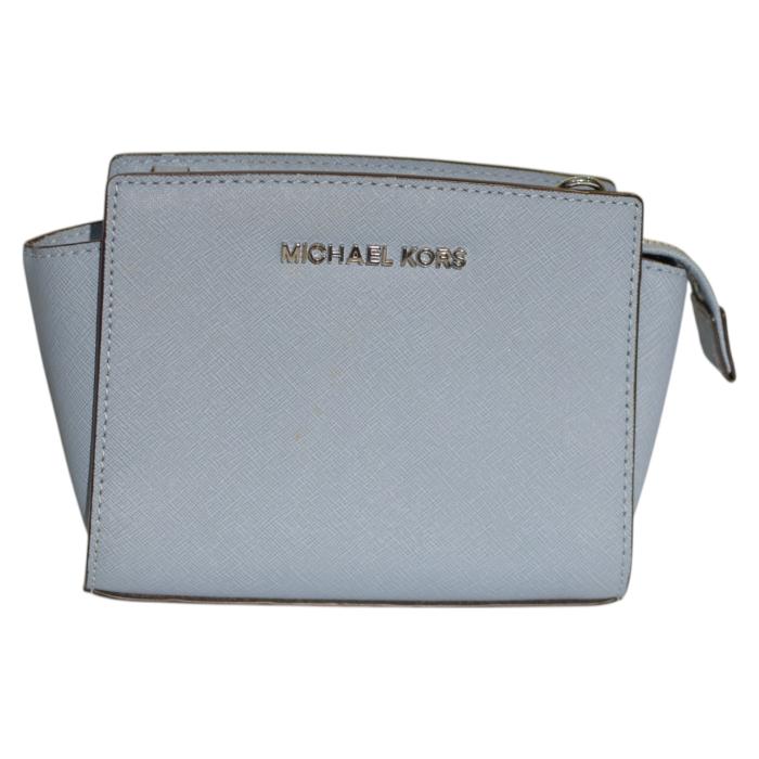 Michael Kors Light Blue Leather Small Crossbody Handbag Shoulder bag