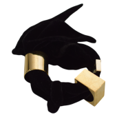 Emporio Armani Black Velvet & Gold tone Metal Bracelet Accessory