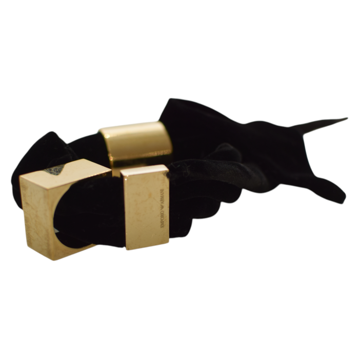 Emporio Armani Black Velvet & Gold tone Metal Bracelet Accessory