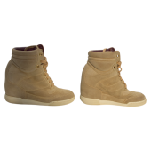 Marc Jacobs Beige Suede High-Top Sneakers Wedge Trainers Shoes size 37