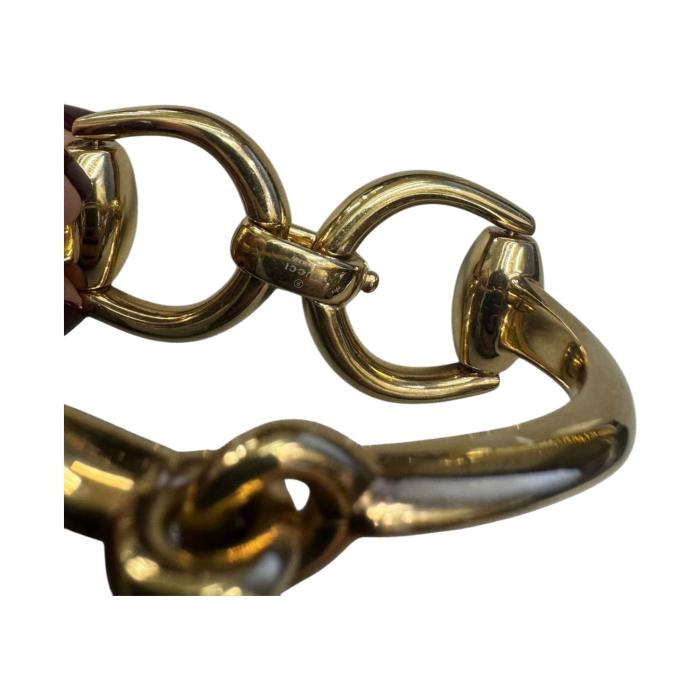Gucci Single Horsebit Light gold-toned metal with antique finish bracelet