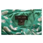 Jay Ahr Turquoise Silver Strapless Silk Mini Length Draped Dress size M