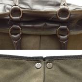 Moncler A Porter Gray Leather Suede Tote Handbag Shoulder bag