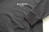 Balmain Black Hoodie with White Logo Top Sweatshirt size XL