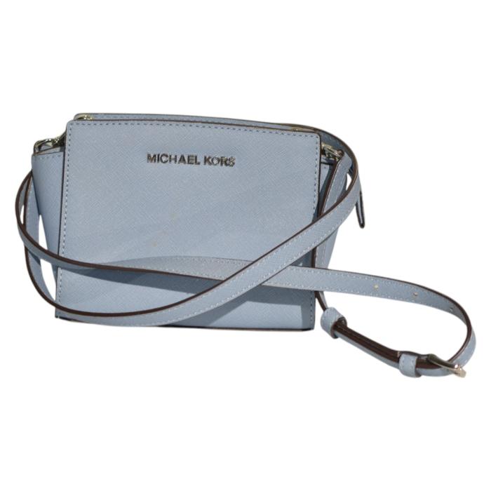 Michael Kors Light Blue Leather Small Crossbody Handbag Shoulder bag