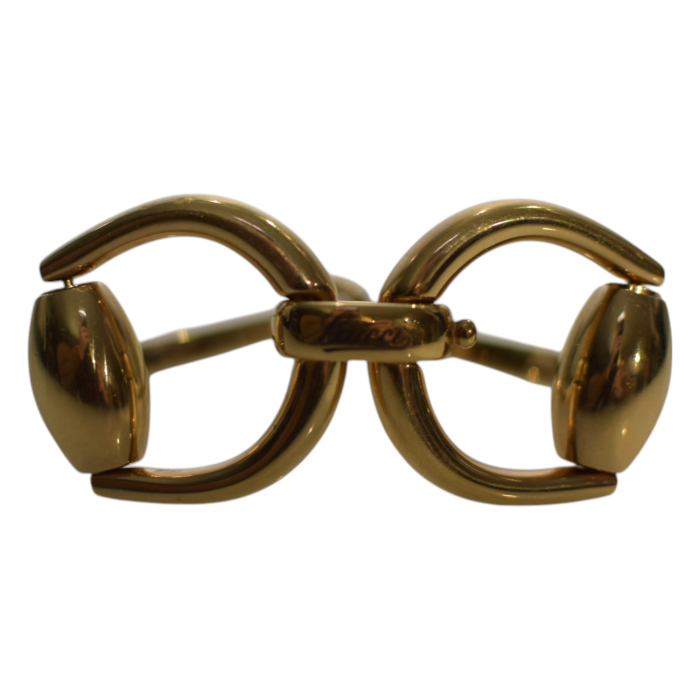 Gucci Single Horsebit Light gold-toned metal with antique finish bracelet