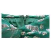 Jay Ahr Turquoise Silver Strapless Silk Mini Length Draped Dress size M
