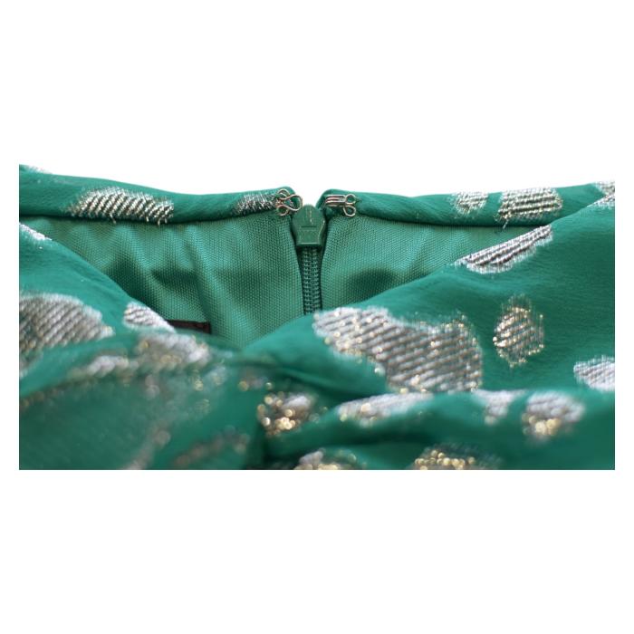Jay Ahr Turquoise Silver Strapless Silk Mini Length Draped Dress size M