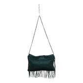 Wings Green Snakeskin Leather Fringes Chain Strap Shoulder Bag Handbag