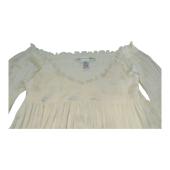 Diane Von Furstenberg DVF Fantasia Ivory Pleated Blouse Tunic Top size 6