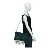 Wings Green Snakeskin Leather Fringes Chain Strap Shoulder Bag Handbag
