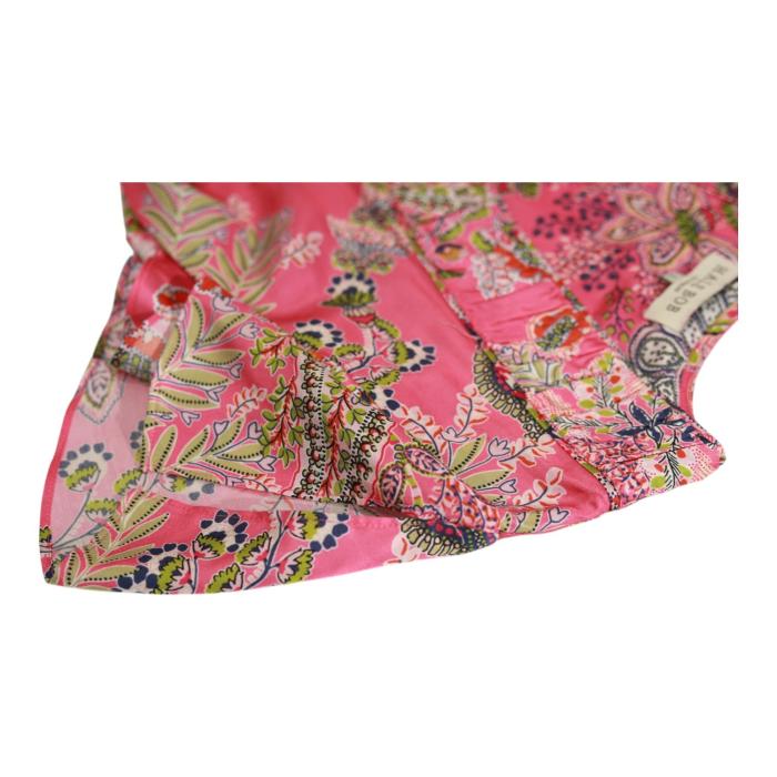 Hale Bob Silky Multicolor Floral Short Sleeves Romper Playsuit Shorts size S