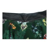 Zadig & Voltaire Jim Print 100%Silk Green Floral Layered Mini Skirt Size 34