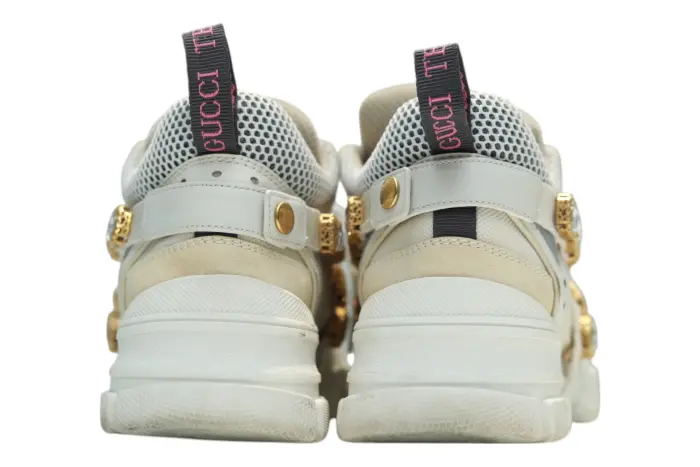 Gucci Flashtrek White Chunky Leather Mesh with Removable