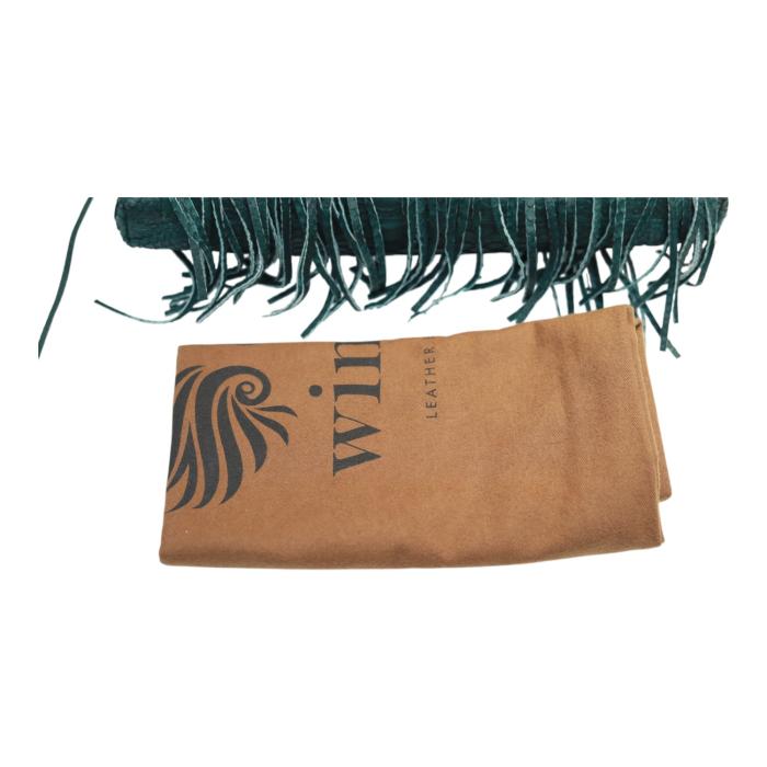 Wings Green Snakeskin Leather Fringes Chain Strap Shoulder Bag Handbag