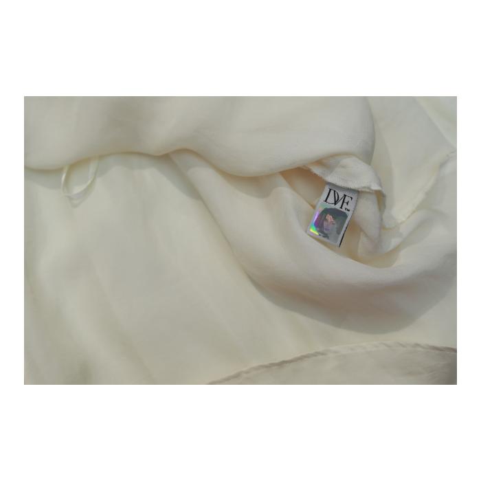 Diane Von Furstenberg DVF Fantasia Ivory Pleated Blouse Tunic Top size 6