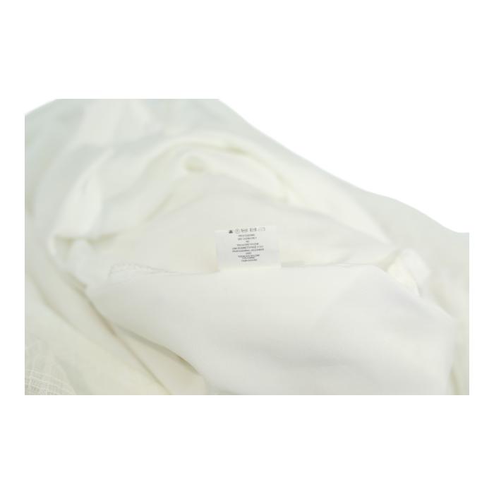 Zac Posen White Check Pattern Cotton Blend Layered Calf Length Skirt Size 6