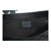 Gucci Black GG canvas and leather Horsebit large clutch /shoulder bag