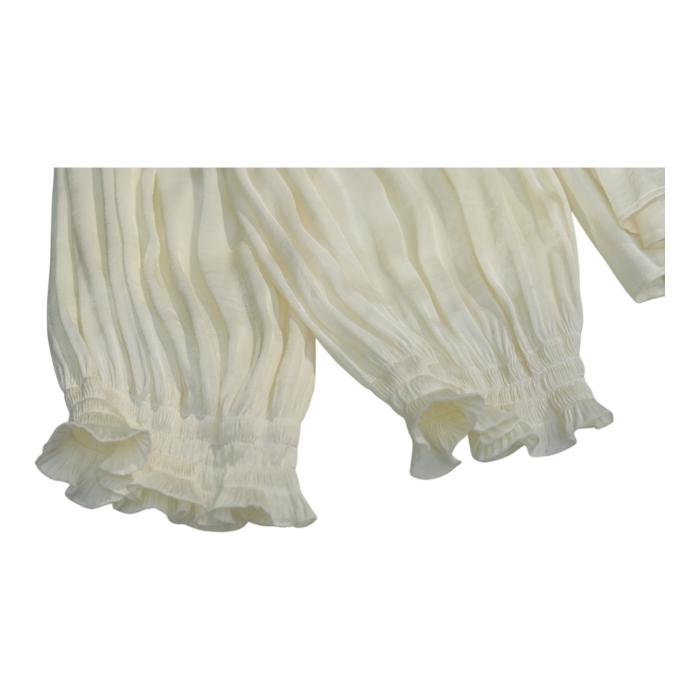 Diane Von Furstenberg DVF Fantasia Ivory Pleated Blouse Tunic Top size 6