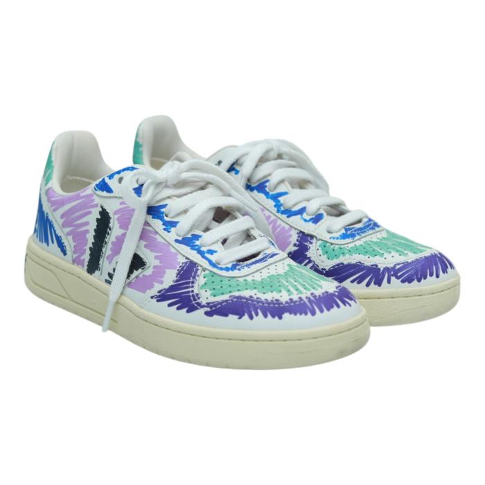 V-10 LEATHER VEJA X MARNI ORCHID BLACK BLUE WHITE Sneakers Trainers Shoes 37