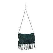 Wings Green Snakeskin Leather Fringes Chain Strap Shoulder Bag Handbag