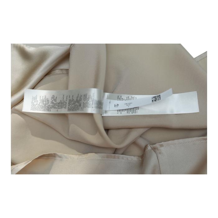 Falconeri Beige Silk V Neckline 3/4 Sleeves Blouse Top size S, New