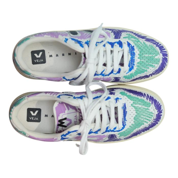 V-10 LEATHER VEJA X MARNI ORCHID BLACK BLUE WHITE Sneakers Trainers Shoes 37