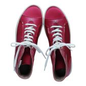 Versace Fuchsia Satin & Leather Medusa Sneakers High Top Sneaker size 41 Shoes