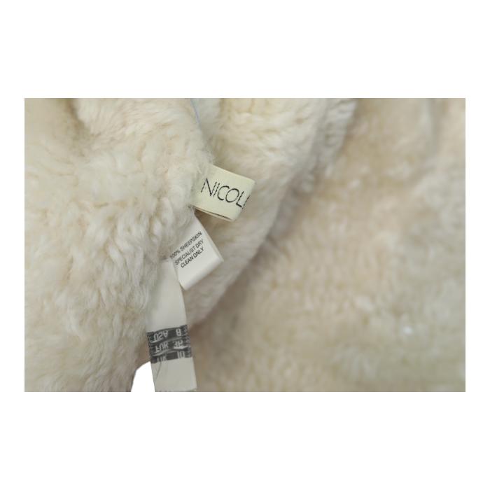 Nicole Farhi Beige Sheepskin Double Breasted Short Jacket Coat size UK 10