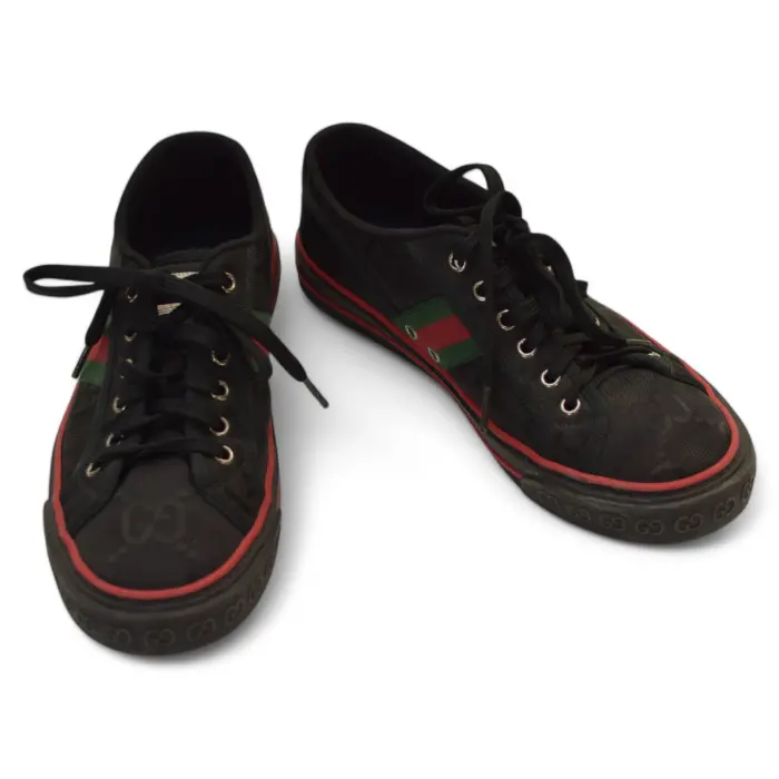 GUCCI Black GG Econyl Nylon Web Men's Tennis 1977 Sneakers